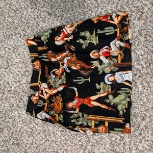 Cowgirl print skirt